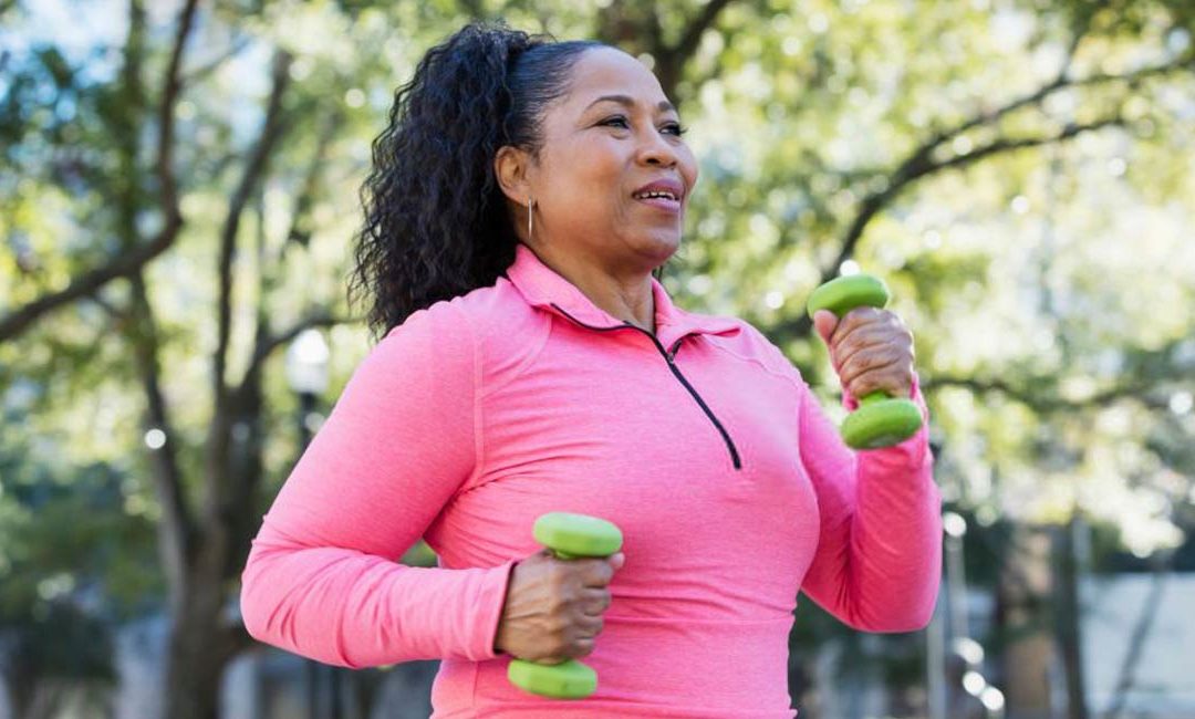 woman exercising for lower a1c levels